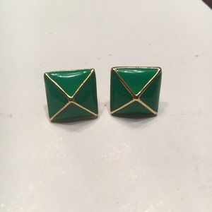 Kate Spade green and gold stud earrings